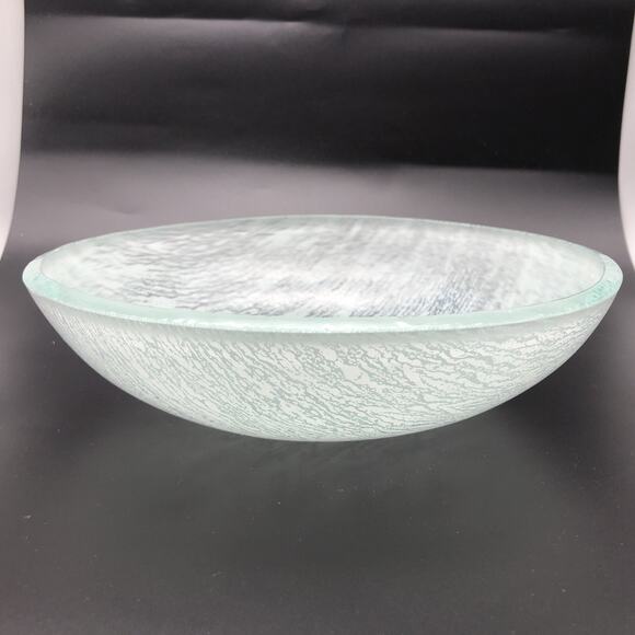 Glass Studio Glass Bowl 8" x 2" Aqua Blue color Used with Defect *READ - Picture 2 of 13